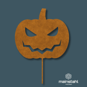Halloween Kürbis - Stahl Deko für Garten & Zaun - langlebig & wetterfest