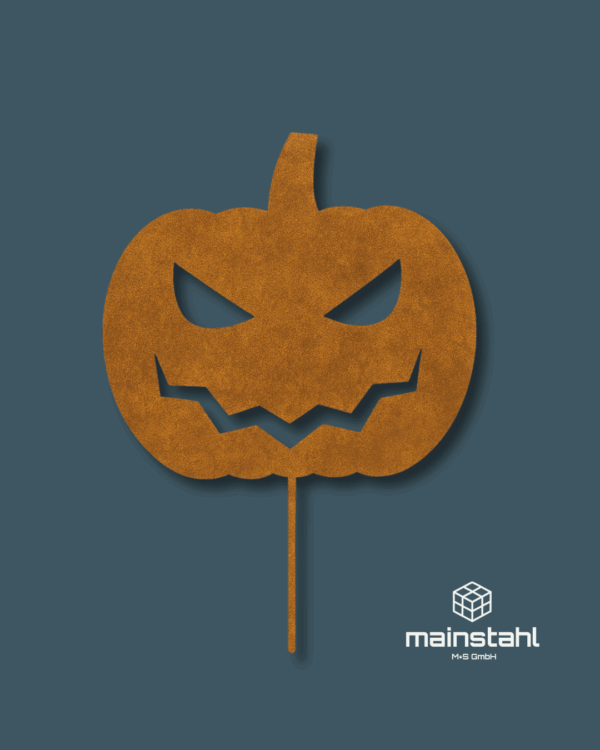 Halloween Kürbis - Stahl Deko für Garten & Zaun - langlebig & wetterfest