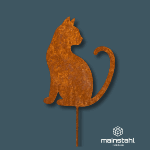 Katze - Stahl Deko für Garten & Zaun - langlebig & wetterfest