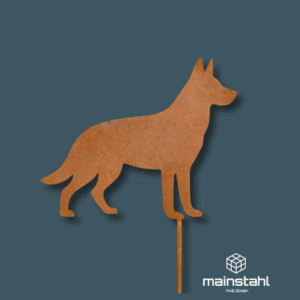 Schäferhund - Stahl Deko für Garten & Zaun - langlebig & wetterfest
