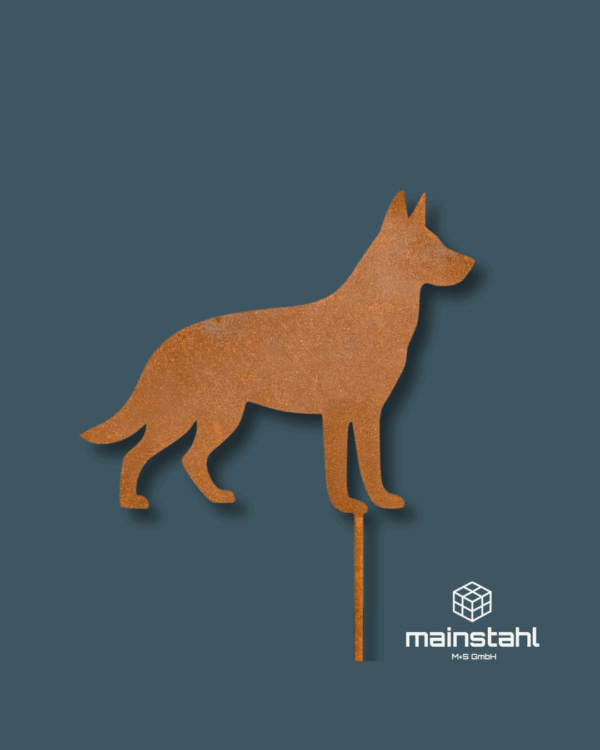 Schäferhund - Stahl Deko für Garten & Zaun - langlebig & wetterfest