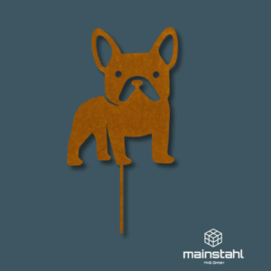 Bulldogge - Stahl Deko für Garten & Zaun - langlebig & wetterfest