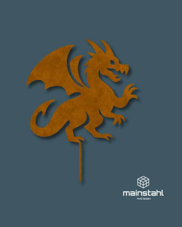 Drachen - Stahl Deko für Garten & Zaun - langlebig & wetterfest
