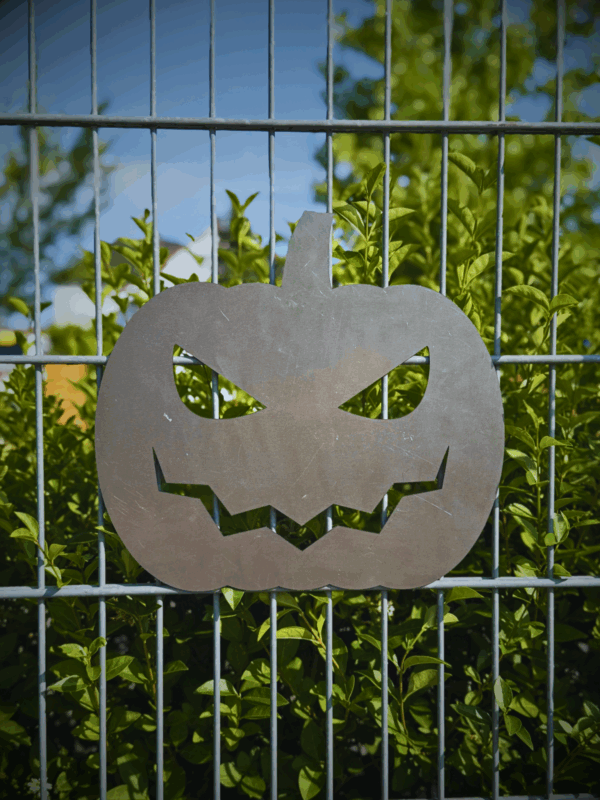 Halloween Kürbis - Stahl Deko für Garten & Zaun - langlebig & wetterfest – Bild 2