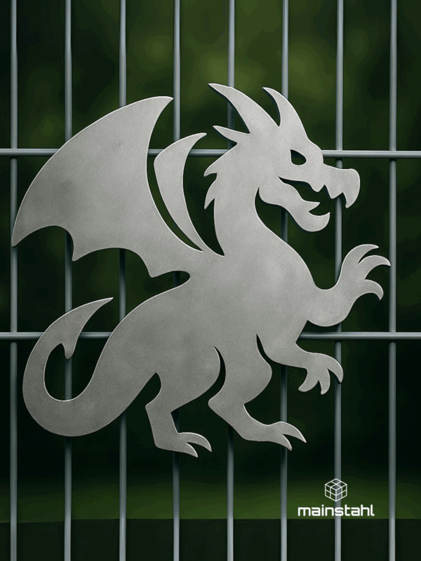 Drachen - Stahl Deko für Garten & Zaun - langlebig & wetterfest – Bild 3