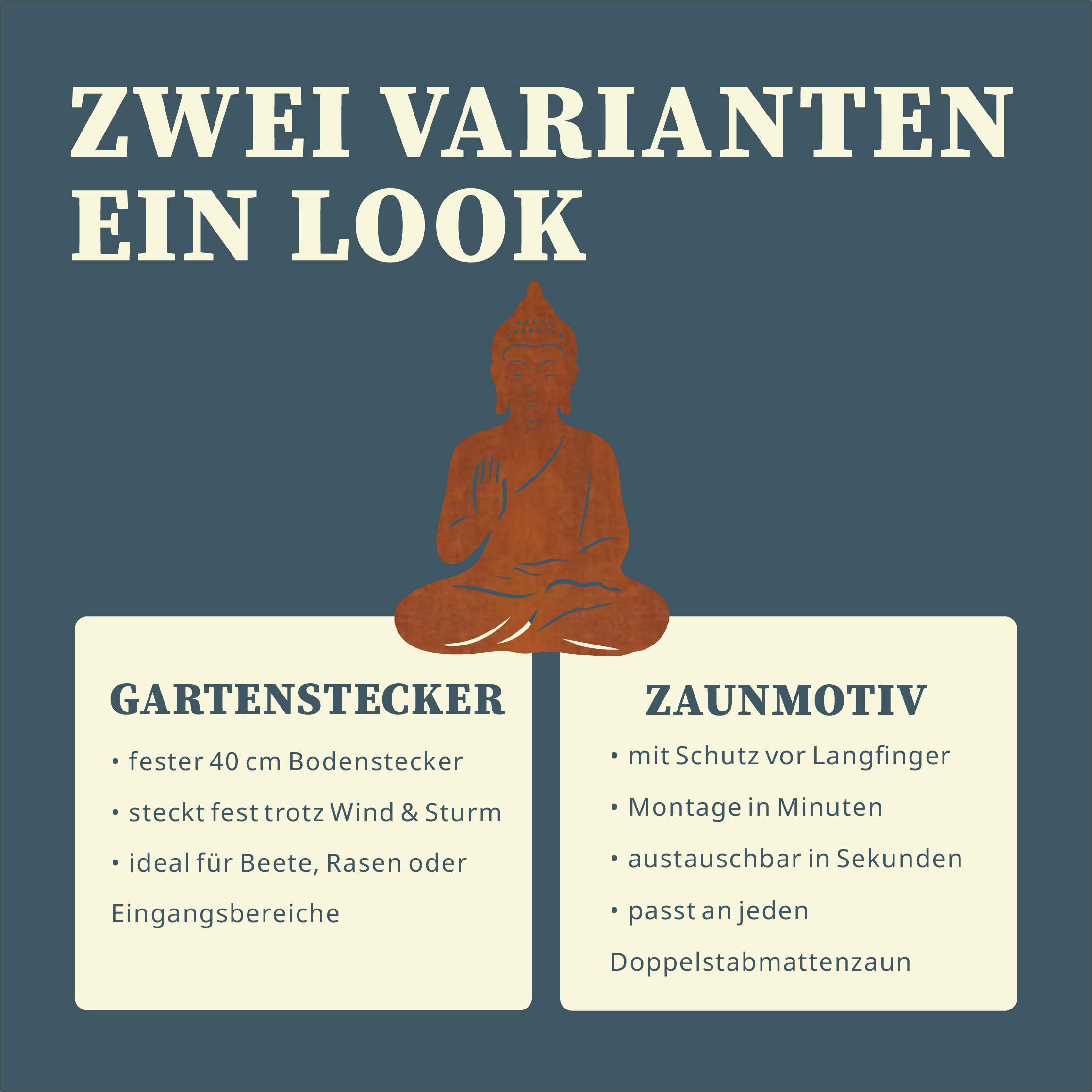 Buddha Gartenstecker oder Zaunmotiv – Einzigartige Stahldeko (2 Varianten Rost/Edelstahl) 6 Buddha Gartenstecker oder Zaunmotiv – Einzigartige Stahldeko (2 Varianten Rost/Edelstahl) – Bild 6