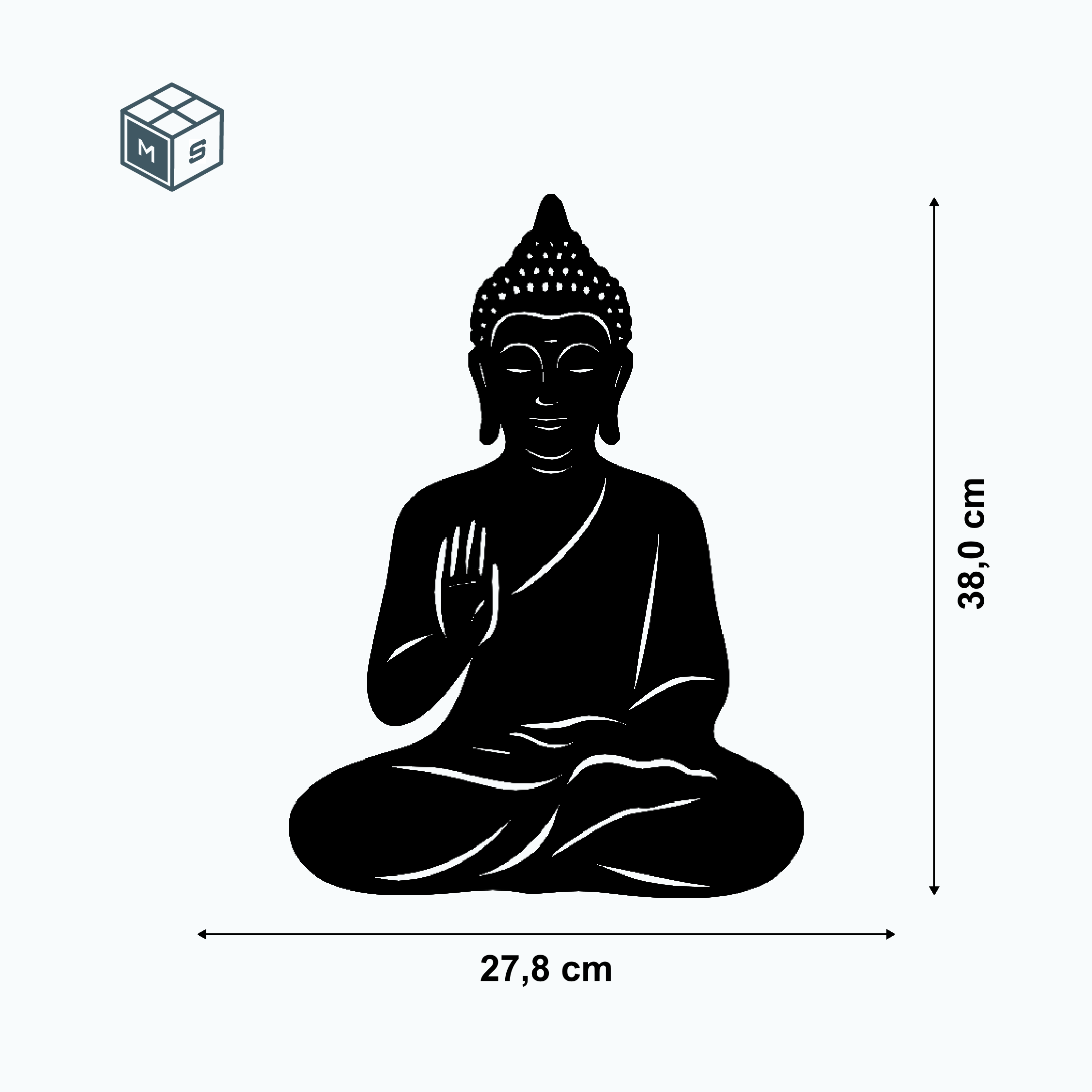 Buddha Gartenstecker oder Zaunmotiv  – Einzigartige Stahldeko (2 Varianten Rost/Edelstahl) – Bild 3