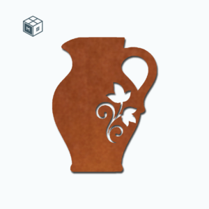 Gartendeko aus Metall 2 Bembel Gartenstecker oder Zaunmotiv – Einzigartige Stahldeko (2 Varianten Rost/Edelstahl)