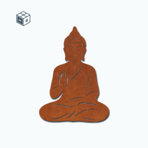 Buddha Gartenstecker oder Zaunmotiv – Einzigartige Stahldeko (2 Varianten Rost/Edelstahl)