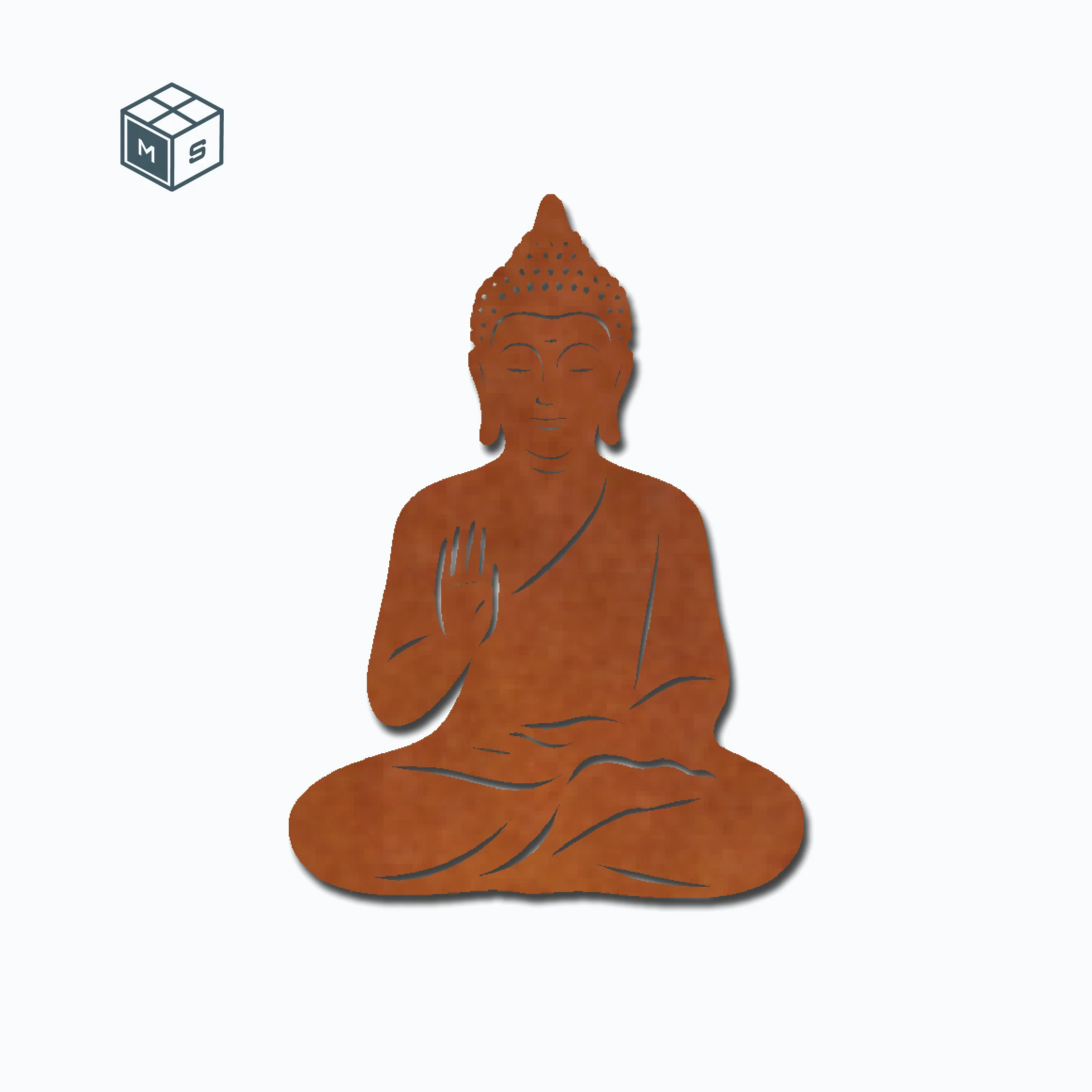 Buddha Gartenstecker oder Zaunmotiv  – Einzigartige Stahldeko (2 Varianten Rost/Edelstahl)