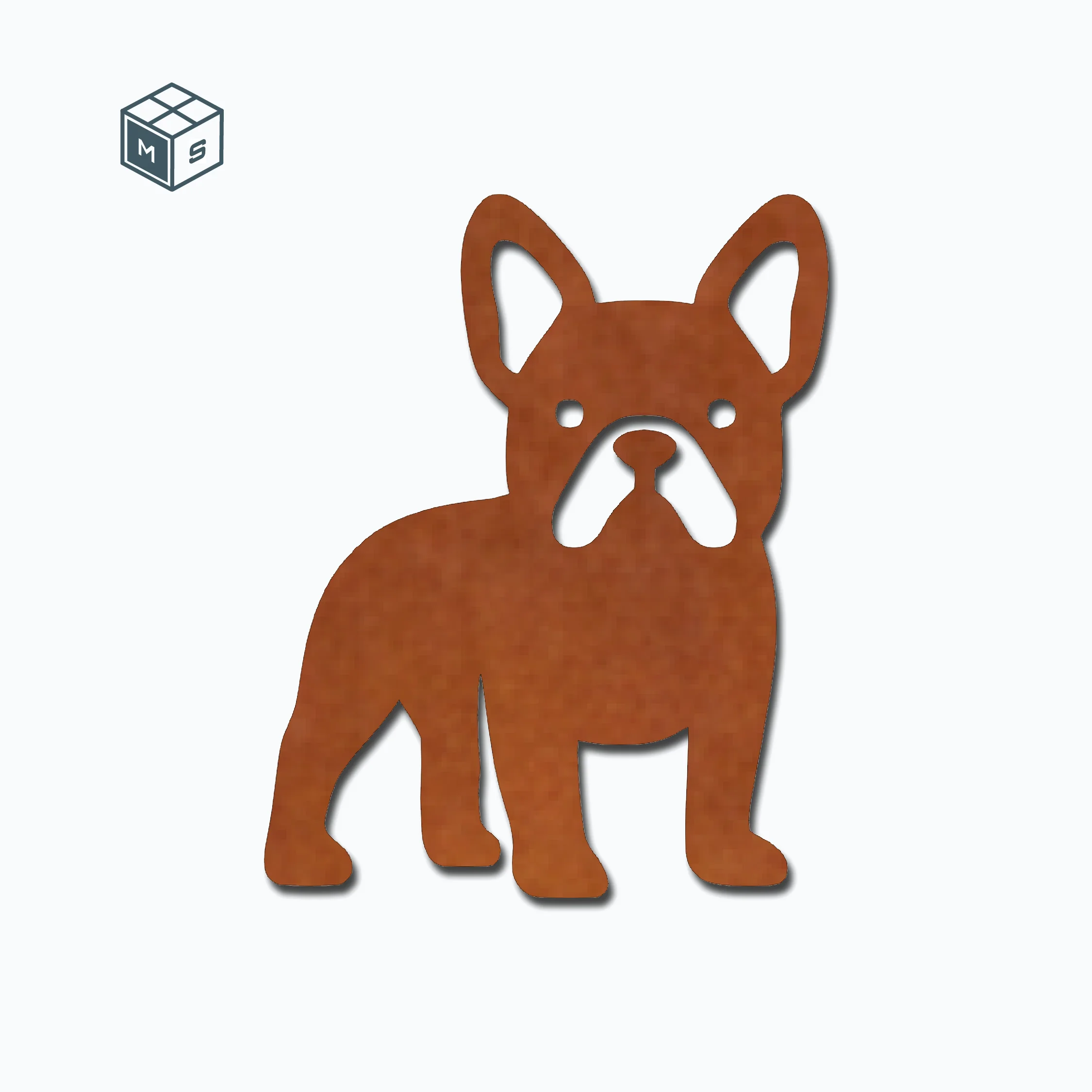 Bulldogge Gartenstecker oder Zaunmotiv  – Einzigartige Stahldeko (2 Varianten Rost/Edelstahl)