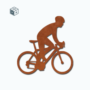 Fahrradfahrer Gartenstecker oder Zaunmotiv  – Einzigartige Stahldeko (2 Varianten Rost/Edelstahl)