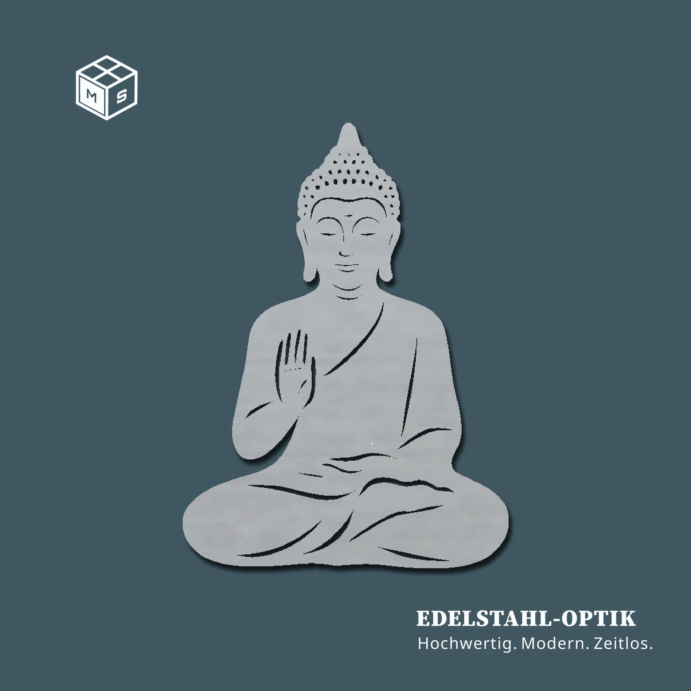 Buddha Gartenstecker oder Zaunmotiv  – Einzigartige Stahldeko (2 Varianten Rost/Edelstahl) – Bild 2