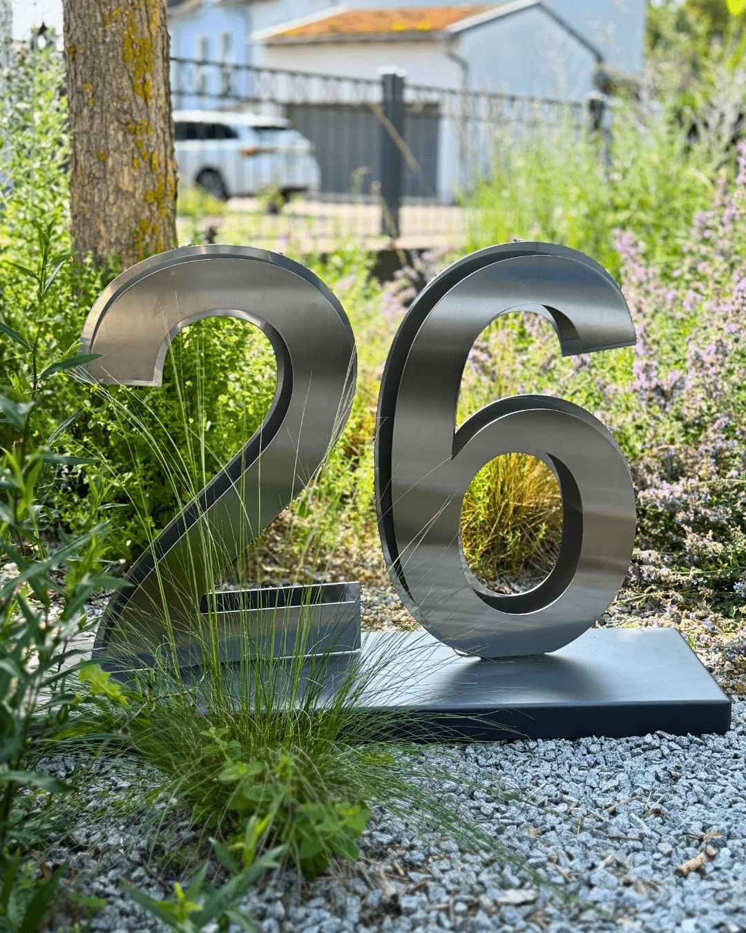 Gartendeko aus Metall 8 Edelstah optik 19