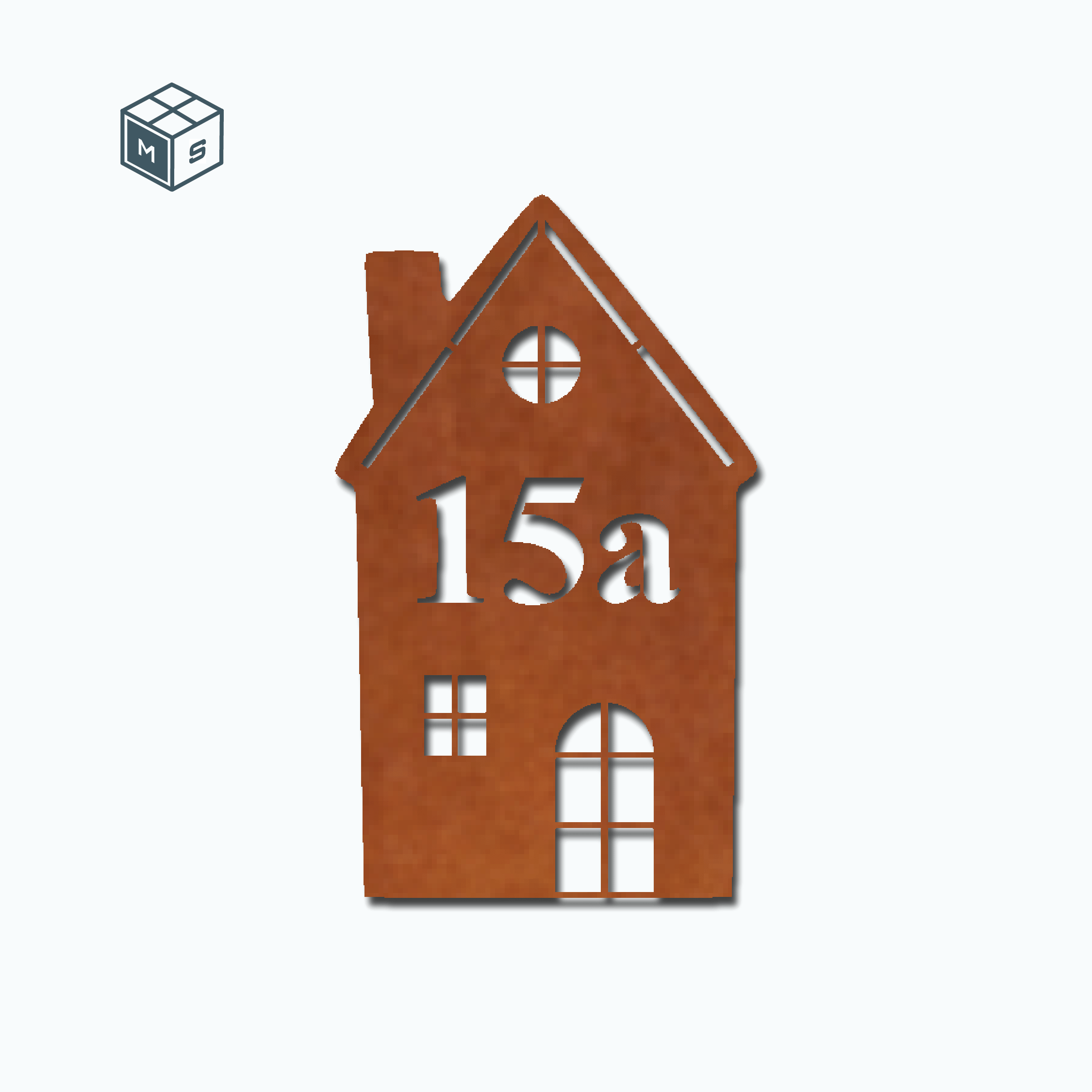 Hausnummer Motiv zum Aufhängen – Einzigartige Stahldeko (2 Varianten Rost/Edelstahl) 1 Hausnummer