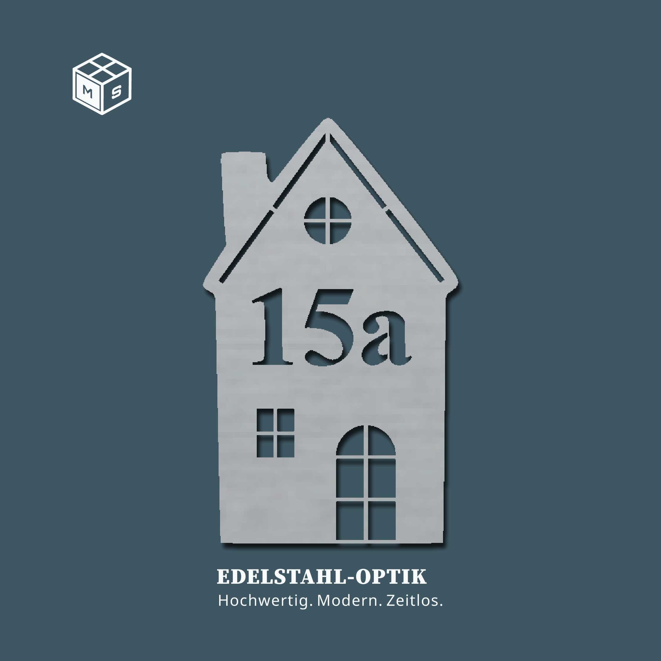 Hausnummer Motiv zum Aufhängen – Einzigartige Stahldeko (2 Varianten Rost/Edelstahl) 2 Hausnummer Motiv zum Aufhängen – Einzigartige Stahldeko (2 Varianten Rost/Edelstahl) – Bild 2