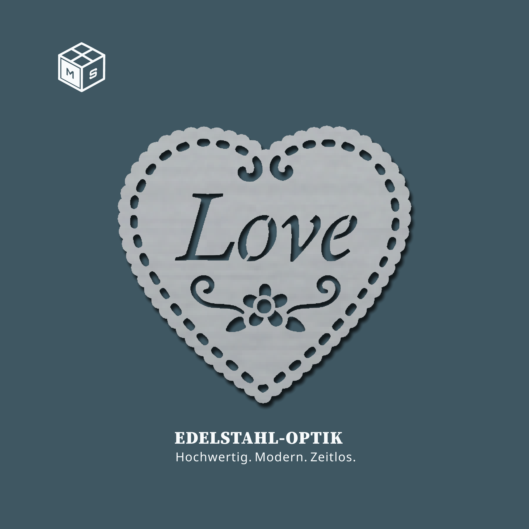 Lebkuchenherz Motiv zum Aufhängen – Einzigartige Stahldeko (2 Varianten Rost/Edelstahl) 2 Lebkuchenherz Motiv zum Aufhängen – Einzigartige Stahldeko (2 Varianten Rost/Edelstahl) – Bild 2