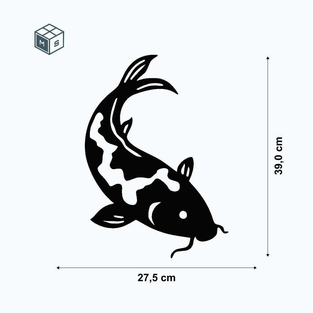 Koi – Gartenstecker, Zaunmotiv oder Wandschmuck – Einzigartige Stahldeko (Rostoptik/Edelstahl) 3 Koi – Gartenstecker, Zaunmotiv oder Wandschmuck – Einzigartige Stahldeko (Rostoptik/Edelstahl) – Bild 3