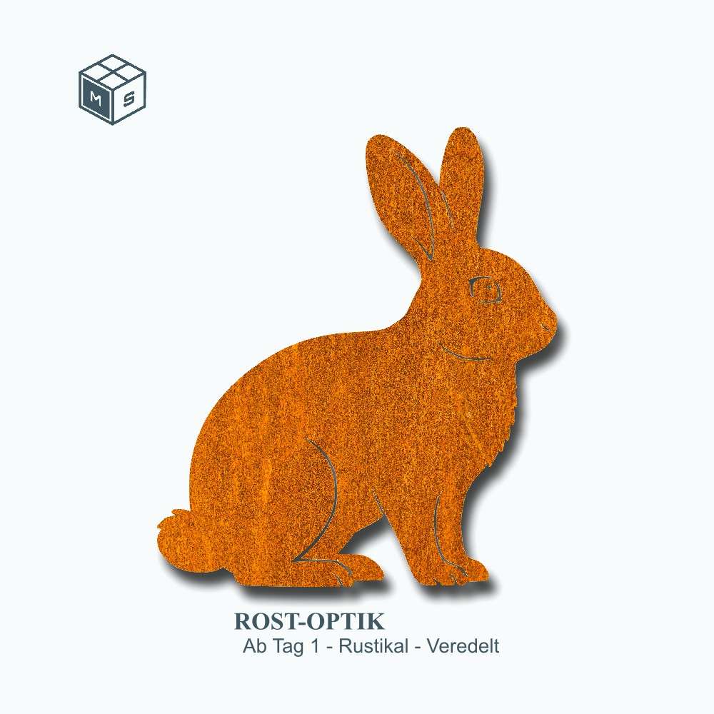 Hase – Gartenstecker, Zaunmotiv oder Wandschmuck – Einzigartige Stahldeko (Rostoptik/Edelstahl) 2 Hase – Gartenstecker, Zaunmotiv oder Wandschmuck – Einzigartige Stahldeko (Rostoptik/Edelstahl) – Bild 2