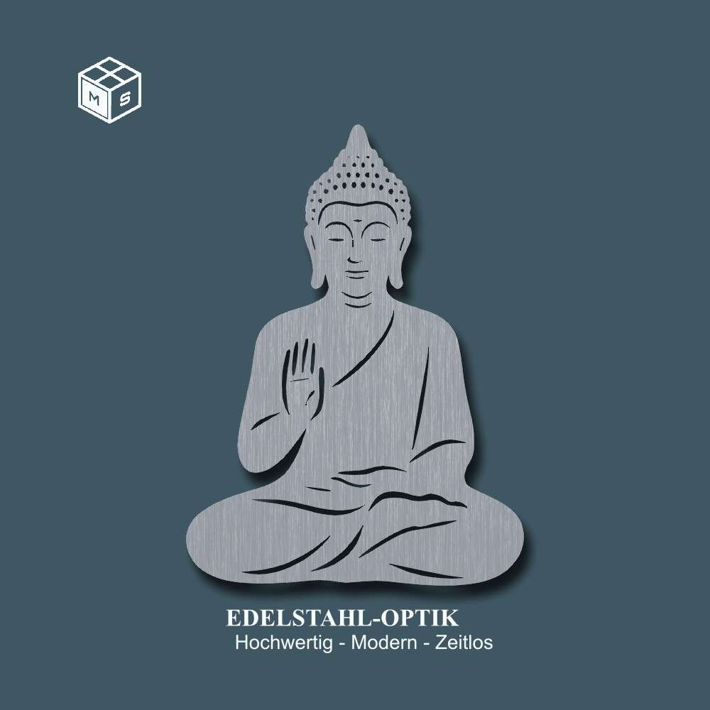 Buddha – Gartenstecker, Zaunmotiv oder Wandschmuck – Einzigartige Stahldeko (Rostoptik/Edelstahl) 3 Buddha – Gartenstecker, Zaunmotiv oder Wandschmuck – Einzigartige Stahldeko (Rostoptik/Edelstahl) – Bild 3