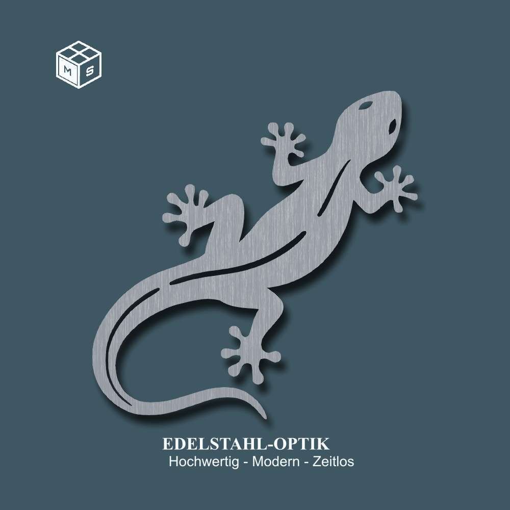 Gecko – Gartenstecker, Zaunmotiv oder Wandschmuck – Einzigartige Stahldeko (Rostoptik/Edelstahl) 2 Gecko – Gartenstecker, Zaunmotiv oder Wandschmuck – Einzigartige Stahldeko (Rostoptik/Edelstahl) – Bild 2