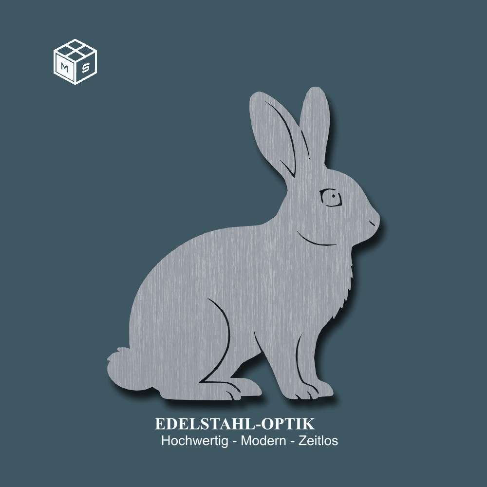 Hase – Gartenstecker, Zaunmotiv oder Wandschmuck – Einzigartige Stahldeko (Rostoptik/Edelstahl) 3 Hase – Gartenstecker, Zaunmotiv oder Wandschmuck – Einzigartige Stahldeko (Rostoptik/Edelstahl) – Bild 3