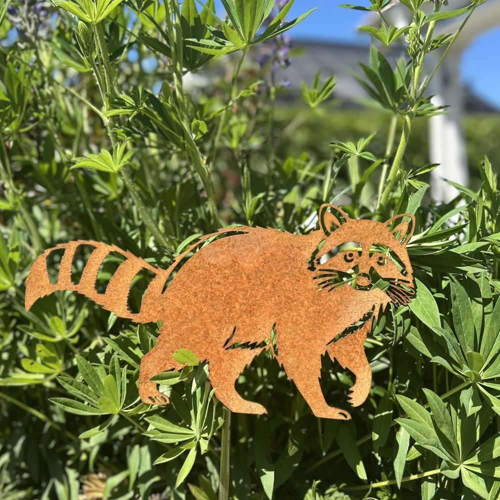 Gartendeko aus Metall 5 Waschbär